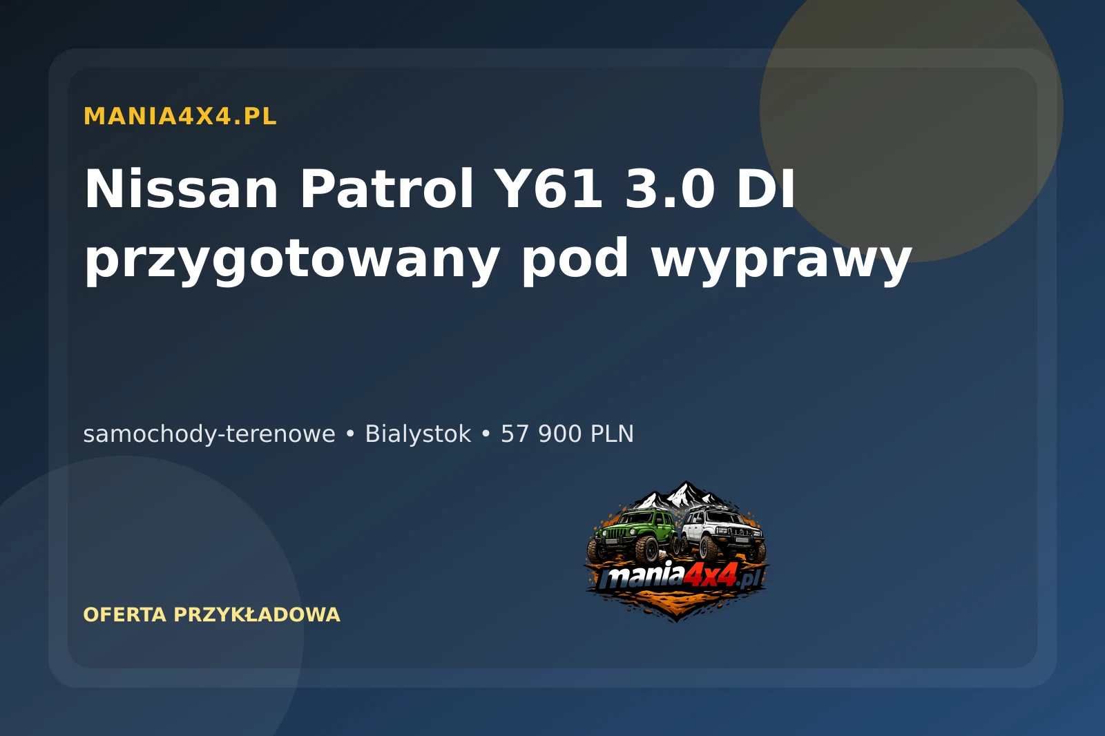 Nissan Patrol Y61 3.0 DI przygotowany pod wyprawy