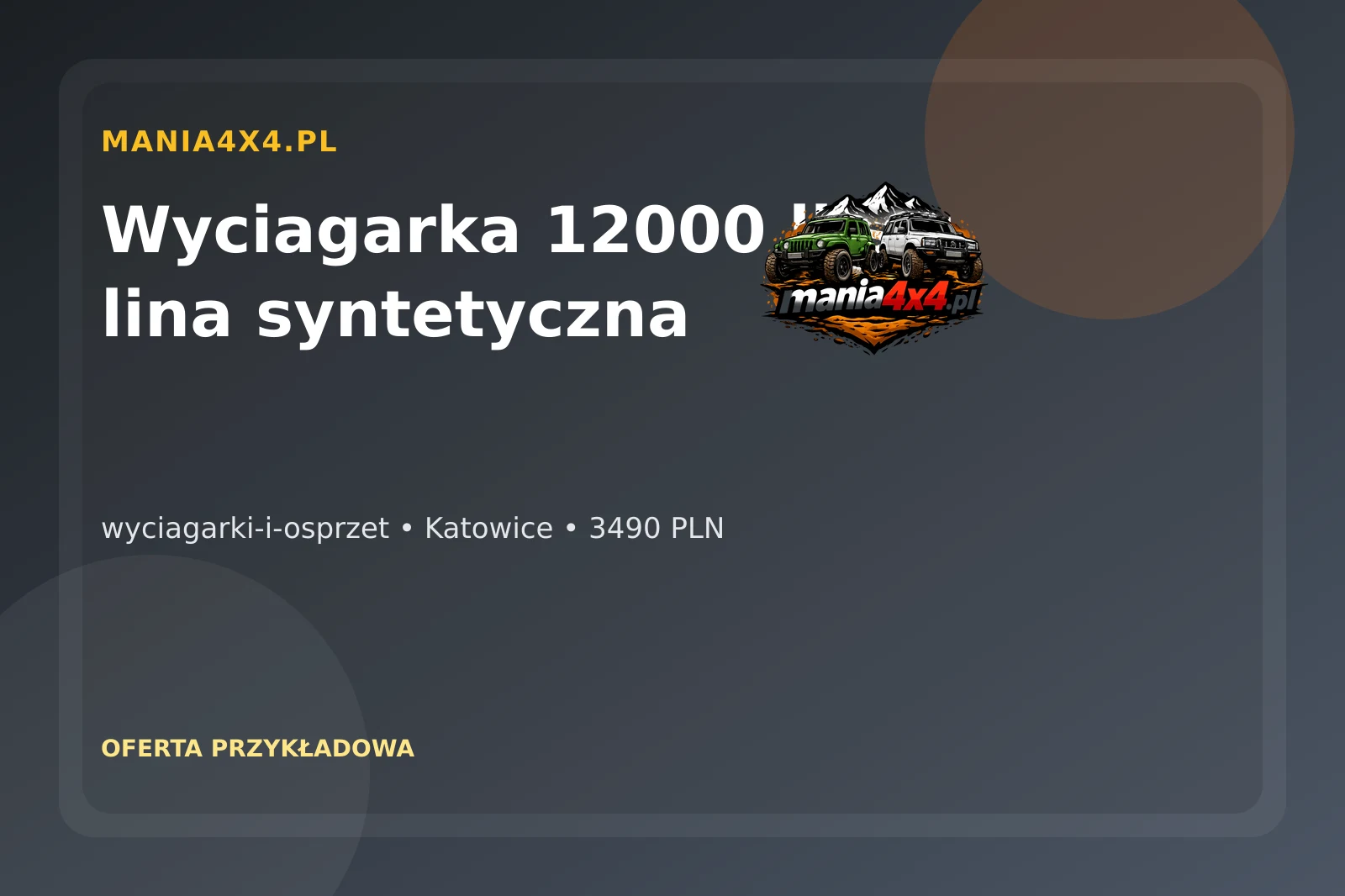 Wyciagarka 12000 lbs z lina syntetyczna 2