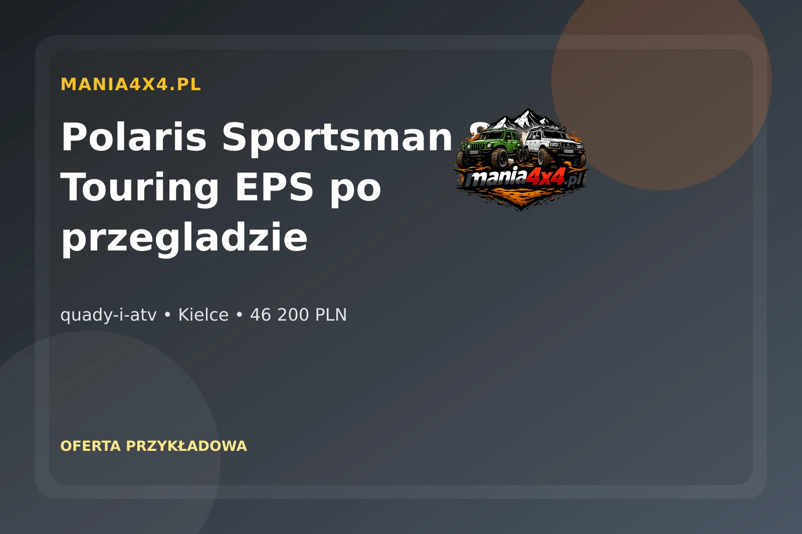 Polaris Sportsman 850 Touring EPS po przegladzie 2