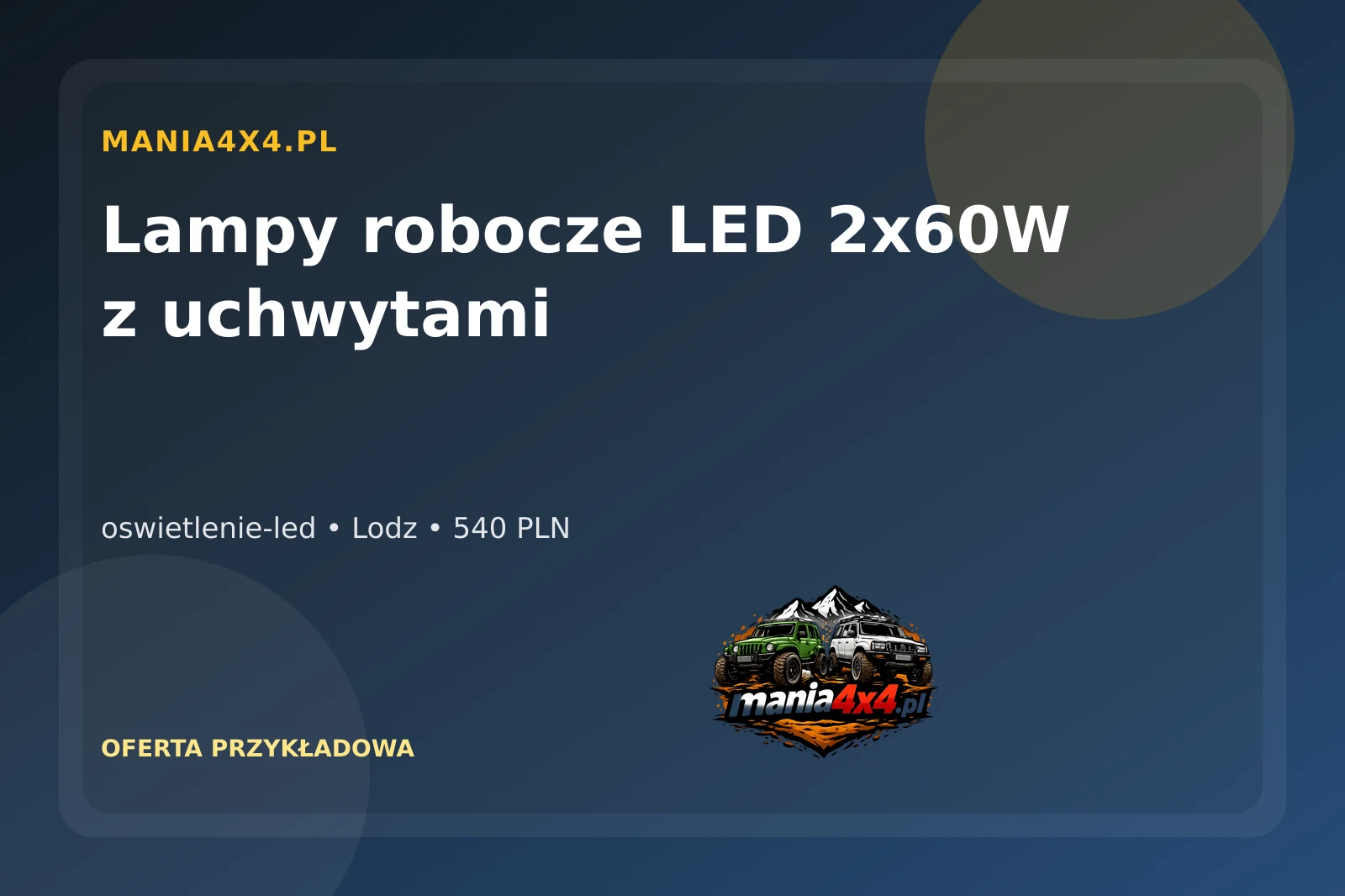 Lampy robocze LED 2x60W z uchwytami