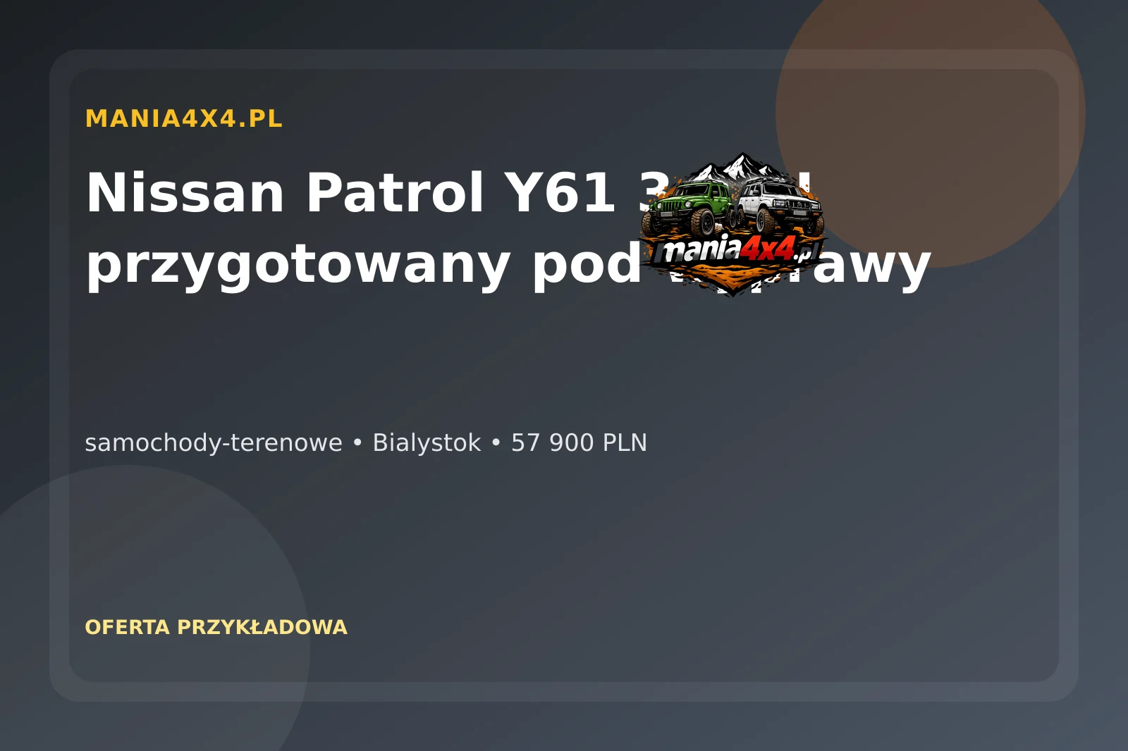 Nissan Patrol Y61 3.0 DI przygotowany pod wyprawy 2