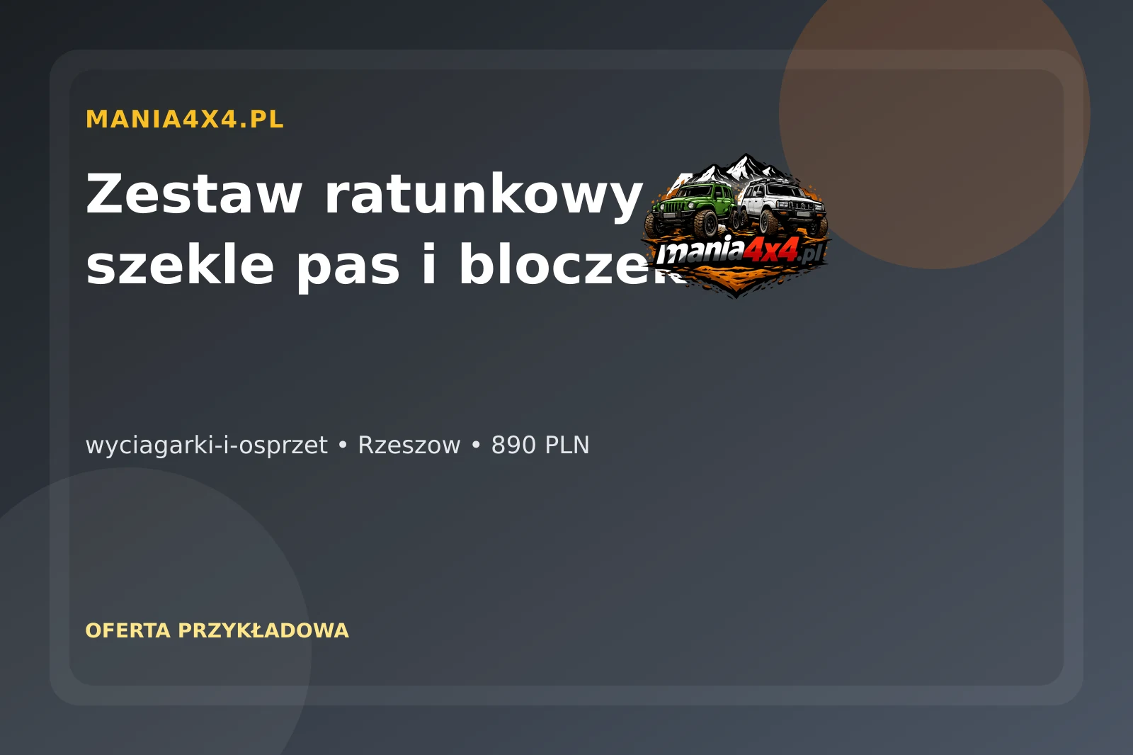 Zestaw ratunkowy 4x4 szekle pas i bloczek 2