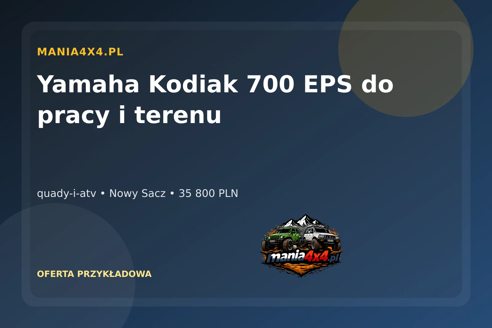 Yamaha Kodiak 700 EPS do pracy i terenu