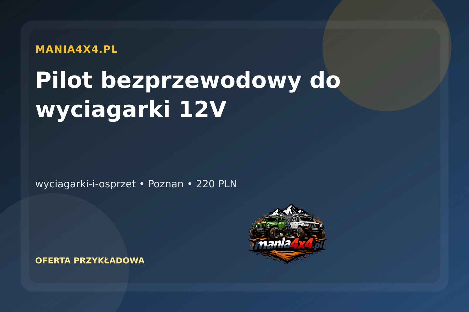 Pilot bezprzewodowy do wyciagarki 12V