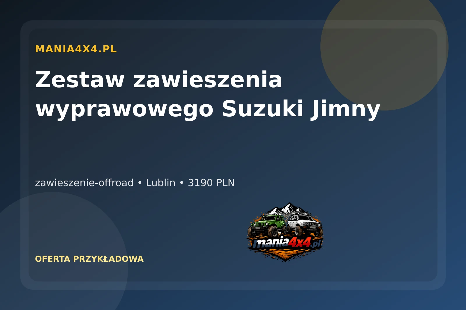 Zestaw zawieszenia wyprawowego Suzuki Jimny