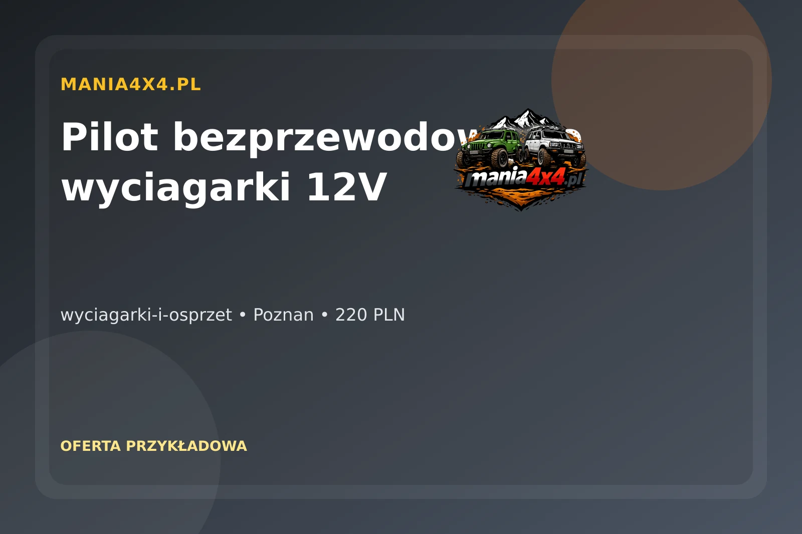 Pilot bezprzewodowy do wyciagarki 12V 2