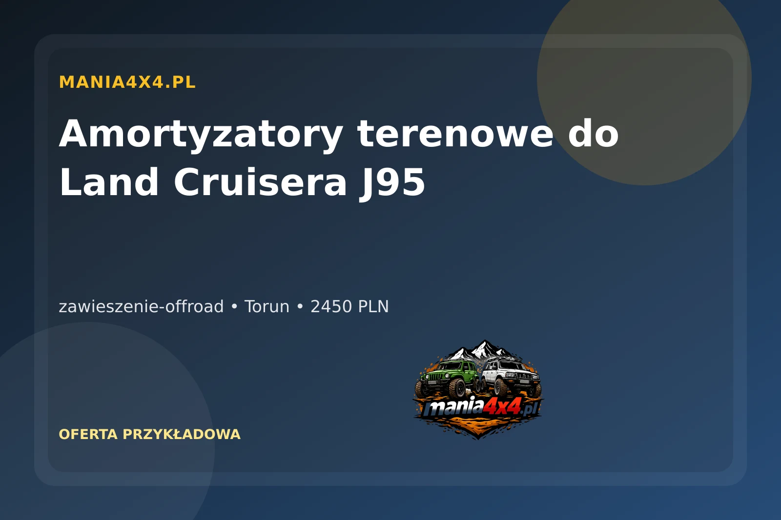 Amortyzatory terenowe do Land Cruisera J95