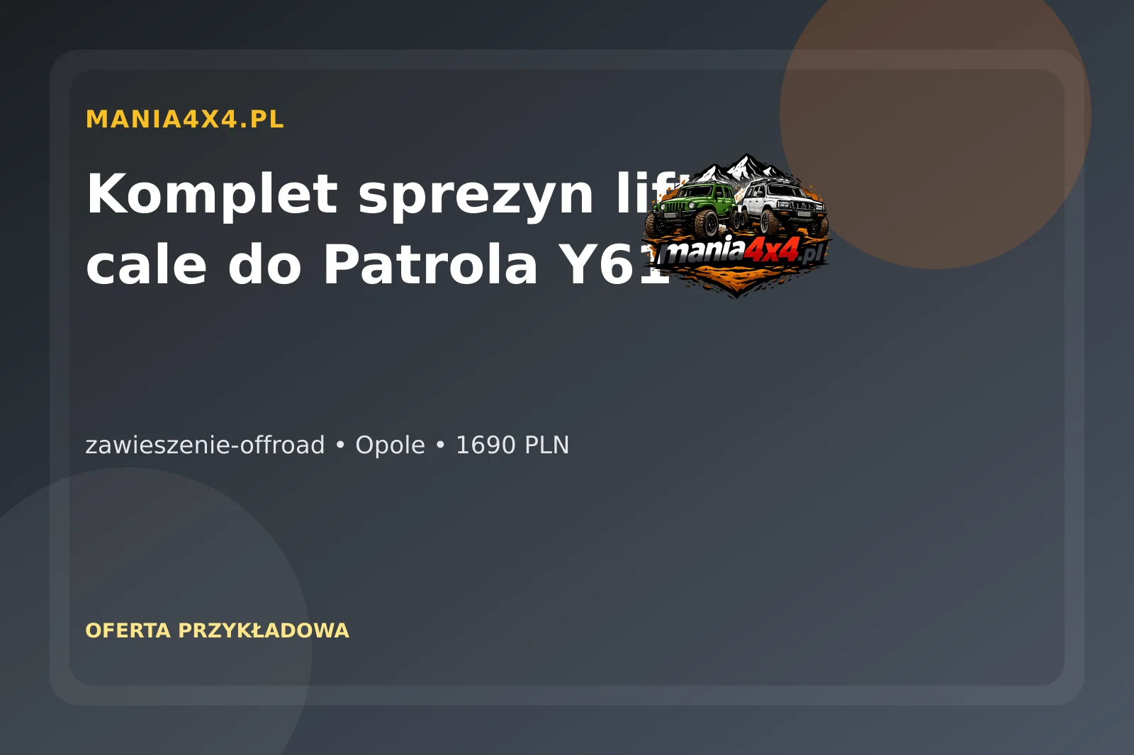 Komplet sprezyn lift 2 cale do Patrola Y61 2