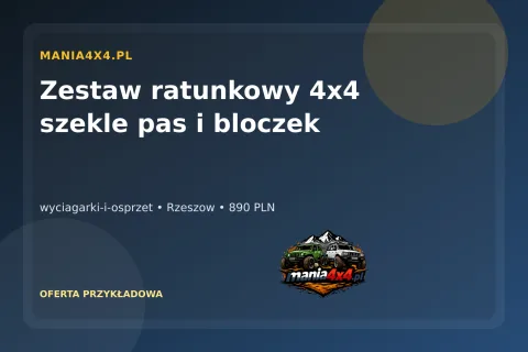Zestaw ratunkowy 4x4 szekle pas i bloczek