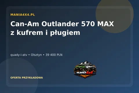 Can-Am Outlander 570 MAX z kufrem i pługiem